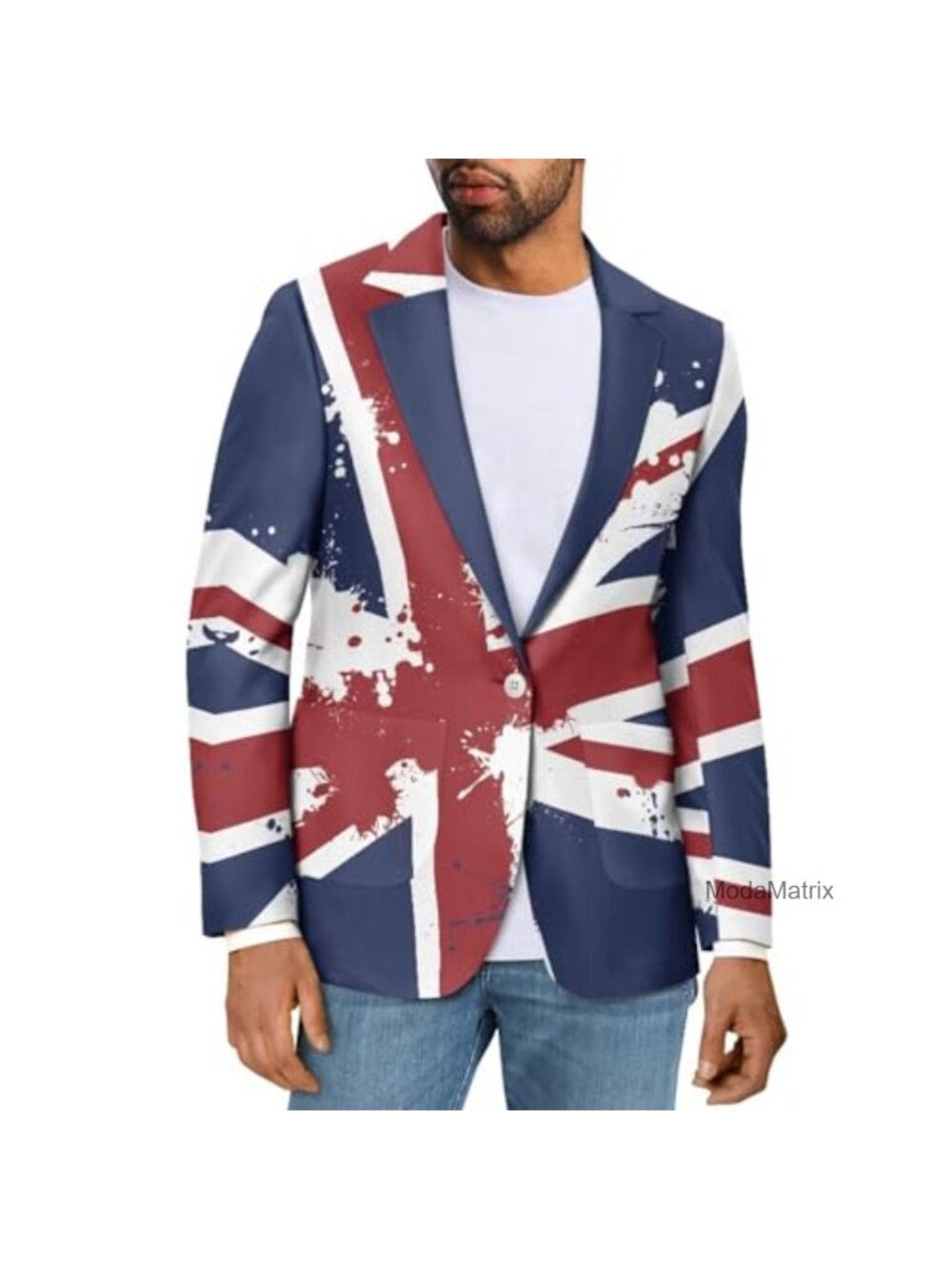 Vintage Slim Fit Suit Jacket with Multi-Pockets